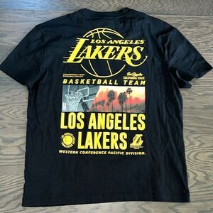 New NBA By Josh Denzel urban sewn LA Los Angeles LAKERS black basketball T shirt